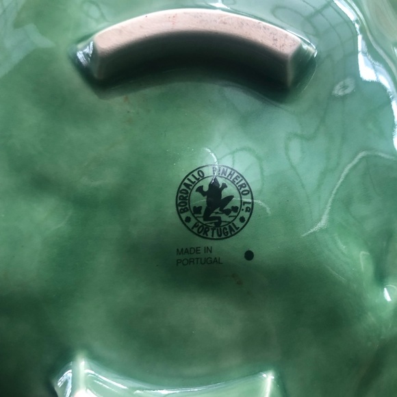 Bordallo Pinheiro Majolica Green Cabbage Ceramic two part Serving Bowl - Picture 3 of 10